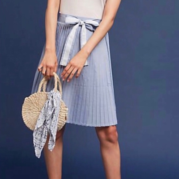 Anthropologie Dresses & Skirts - Anthropologie lilis chambray pleated midi skirt